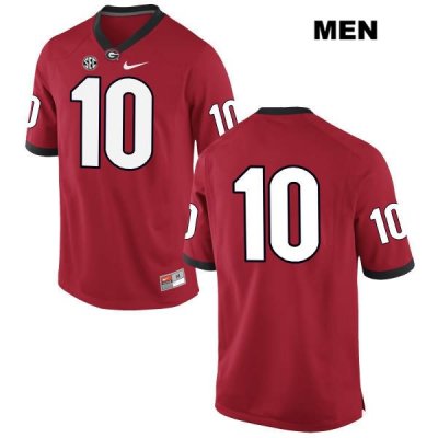 Men's Georgia Bulldogs NCAA #10 Kearis Jackson Nike Stitched Red Authentic No Name College Football Jersey NQV4654WN